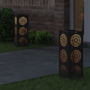 Faro LED solare per sentieri 2 pcs Nero 879779