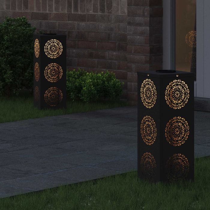 Faro LED solare per sentieri 2 pcs Nero 879779