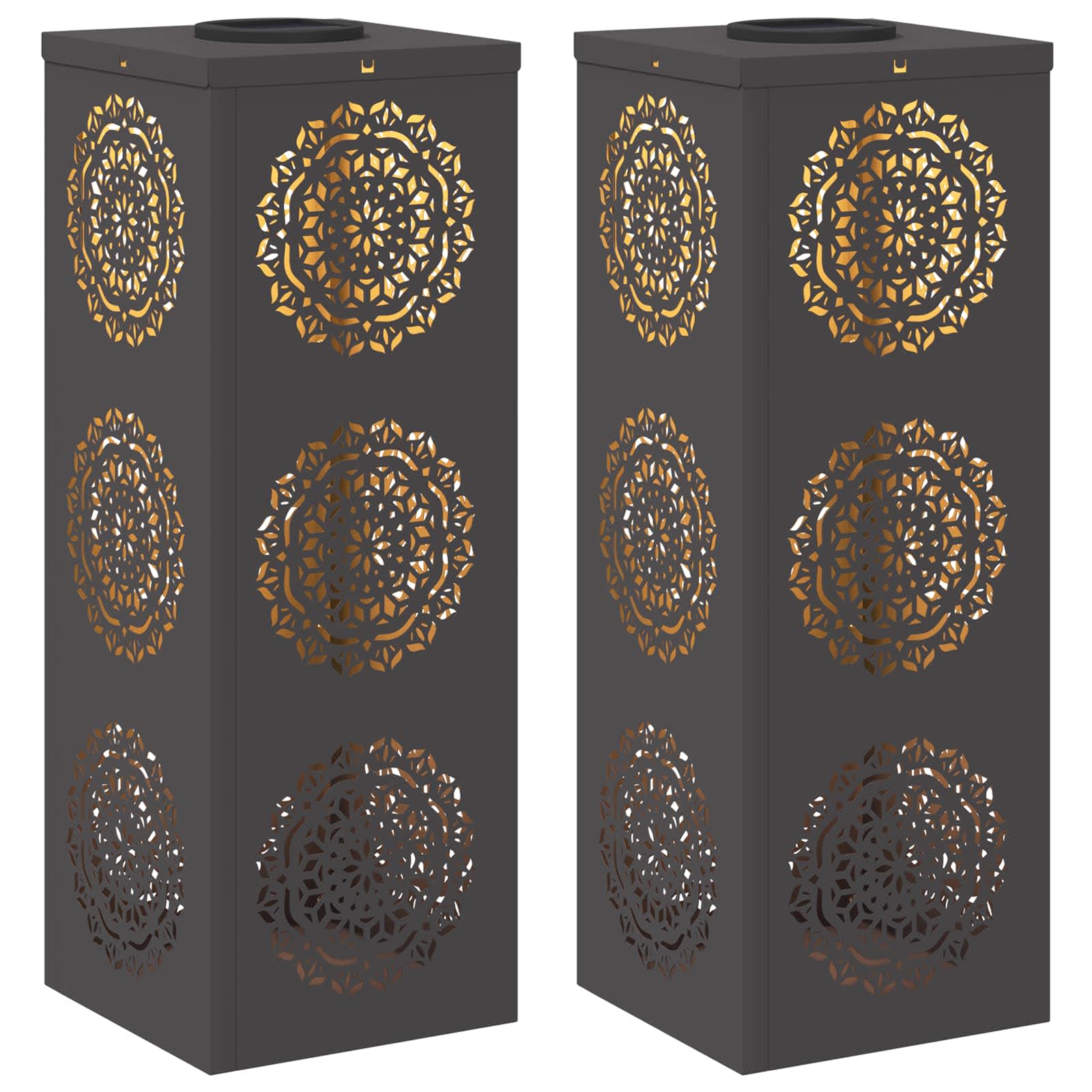 Faro LED solare per sentieri 2 pcs Nero 879779