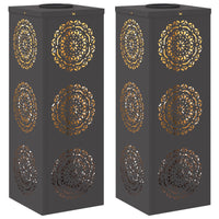 Faro LED solare per sentieri 2 pcs Nero 879779