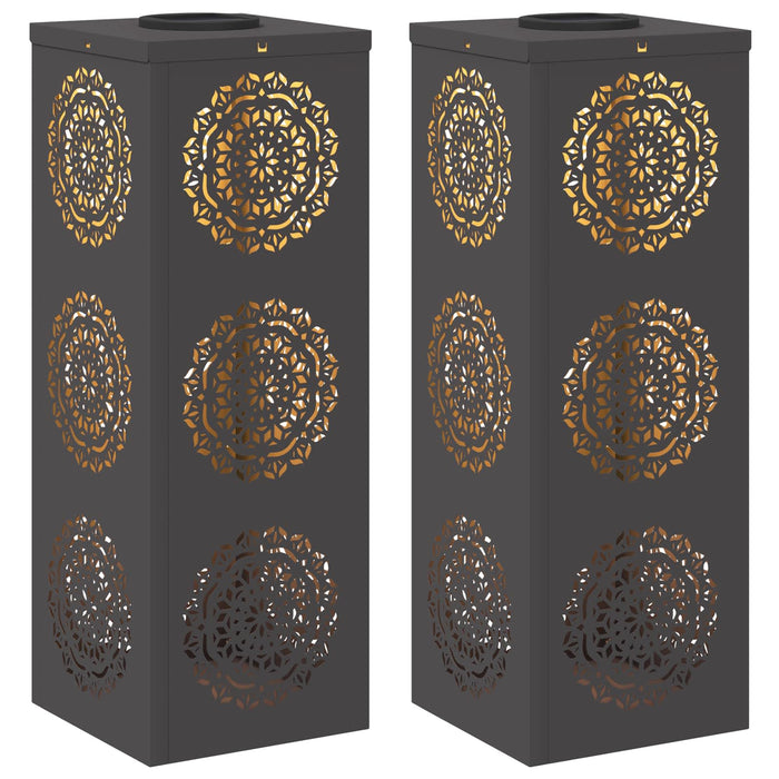 Faro LED solare per sentieri 2 pcs Nero 879779