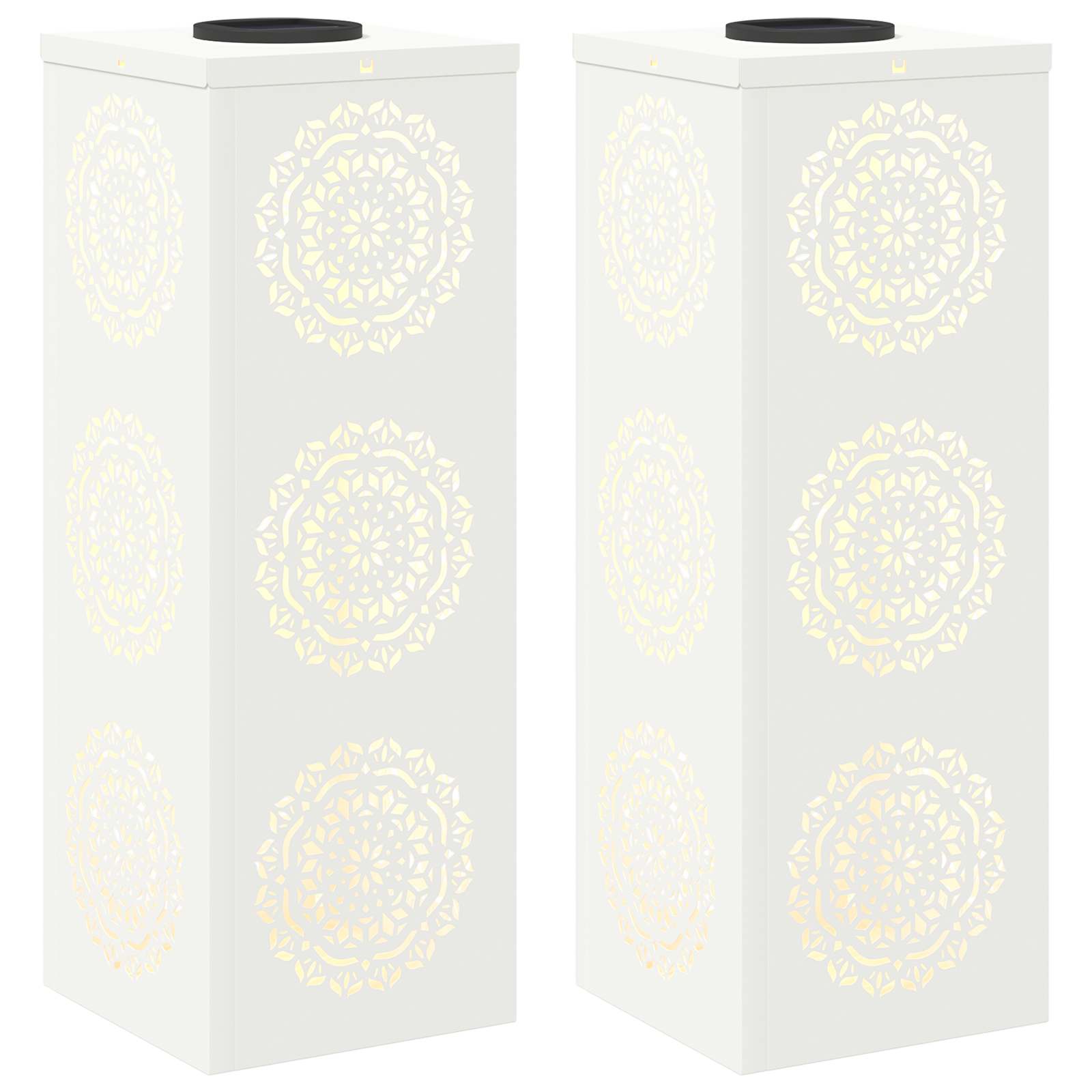 Faro LED solare per sentieri 2 pcs Bianco 879780