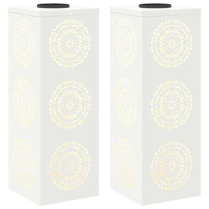 Faro LED solare per sentieri 2 pcs Bianco 879780