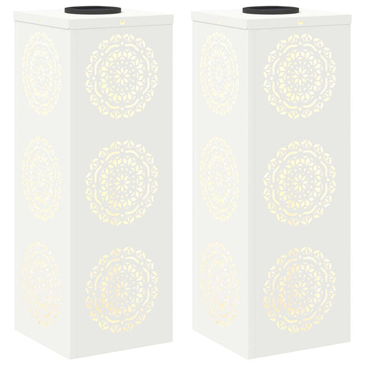 Faro LED solare per sentieri 2 pcs Bianco 879780