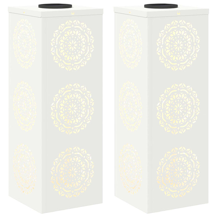 Faro LED solare per sentieri 2 pcs Bianco 879780