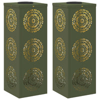 Faro LED solare per sentieri 2 pcs Verde oliva 879782