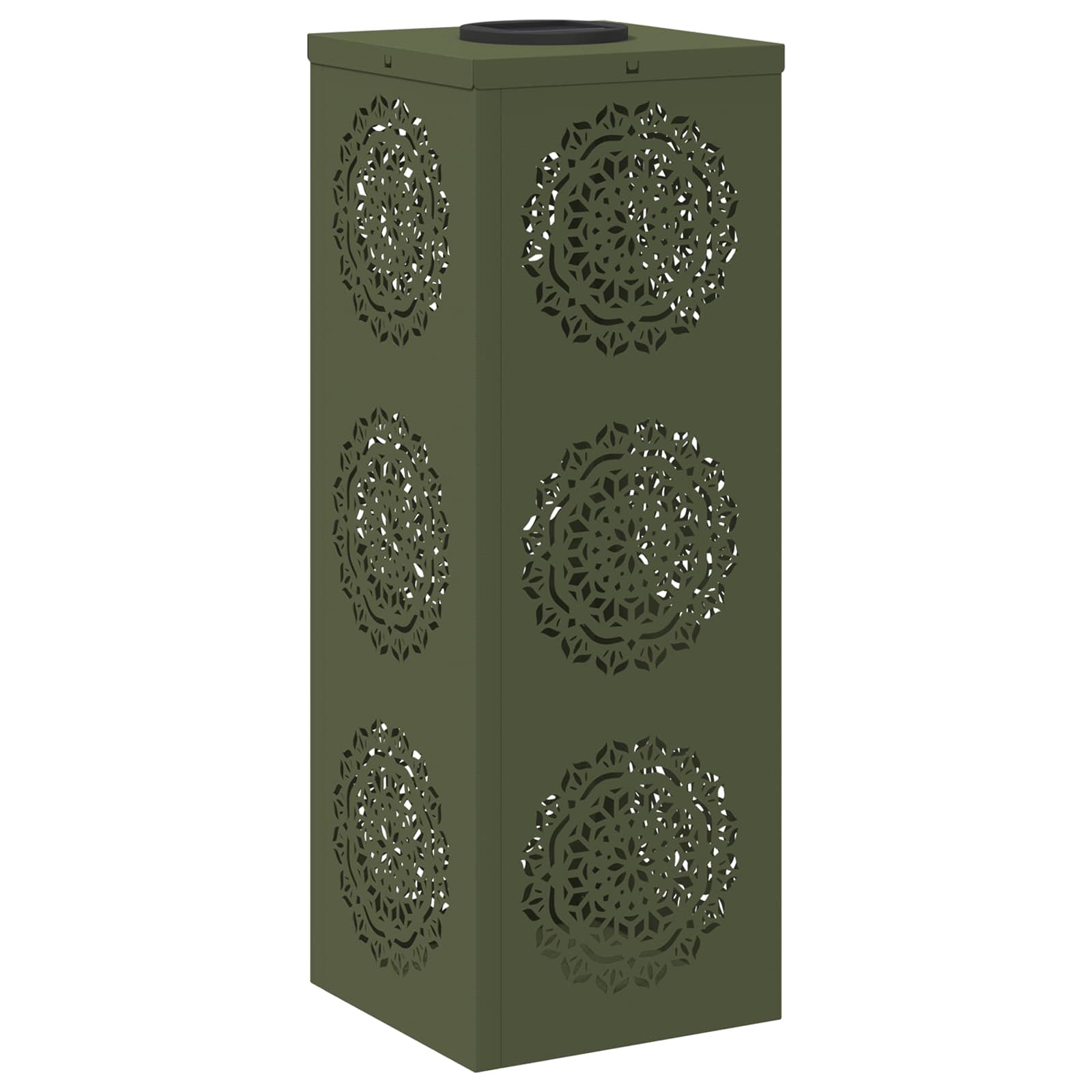 Faro LED solare per sentieri 2 pcs Verde oliva 879782