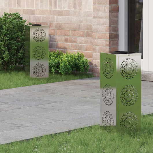 Faro LED solare per sentieri 2 pcs Acciaio inossidabile 879783