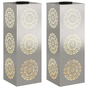 Faro LED solare per sentieri 2 pcs Acciaio inossidabile 879783