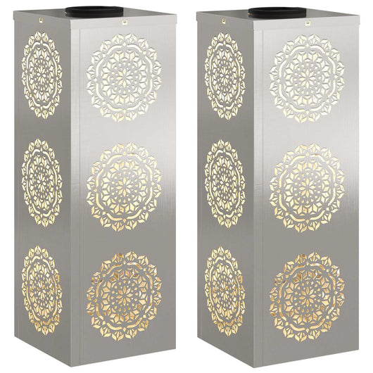 Faro LED solare per sentieri 2 pcs Acciaio inossidabile 879783