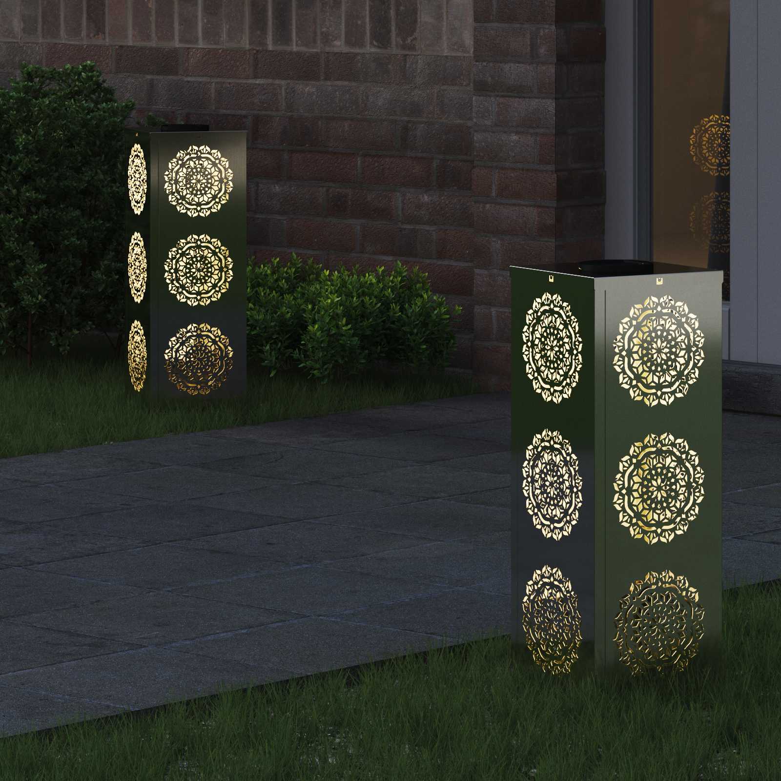 Faro LED solare per sentieri 2 pcs Zincato Zincato 879784