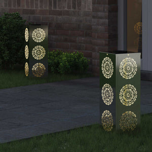 Faro LED solare per sentieri 2 pcs Zincato Zincato 879784