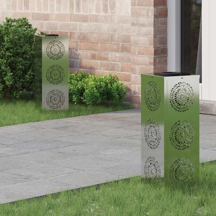 Faro LED solare per sentieri 2 pcs Zincato Zincato 879784