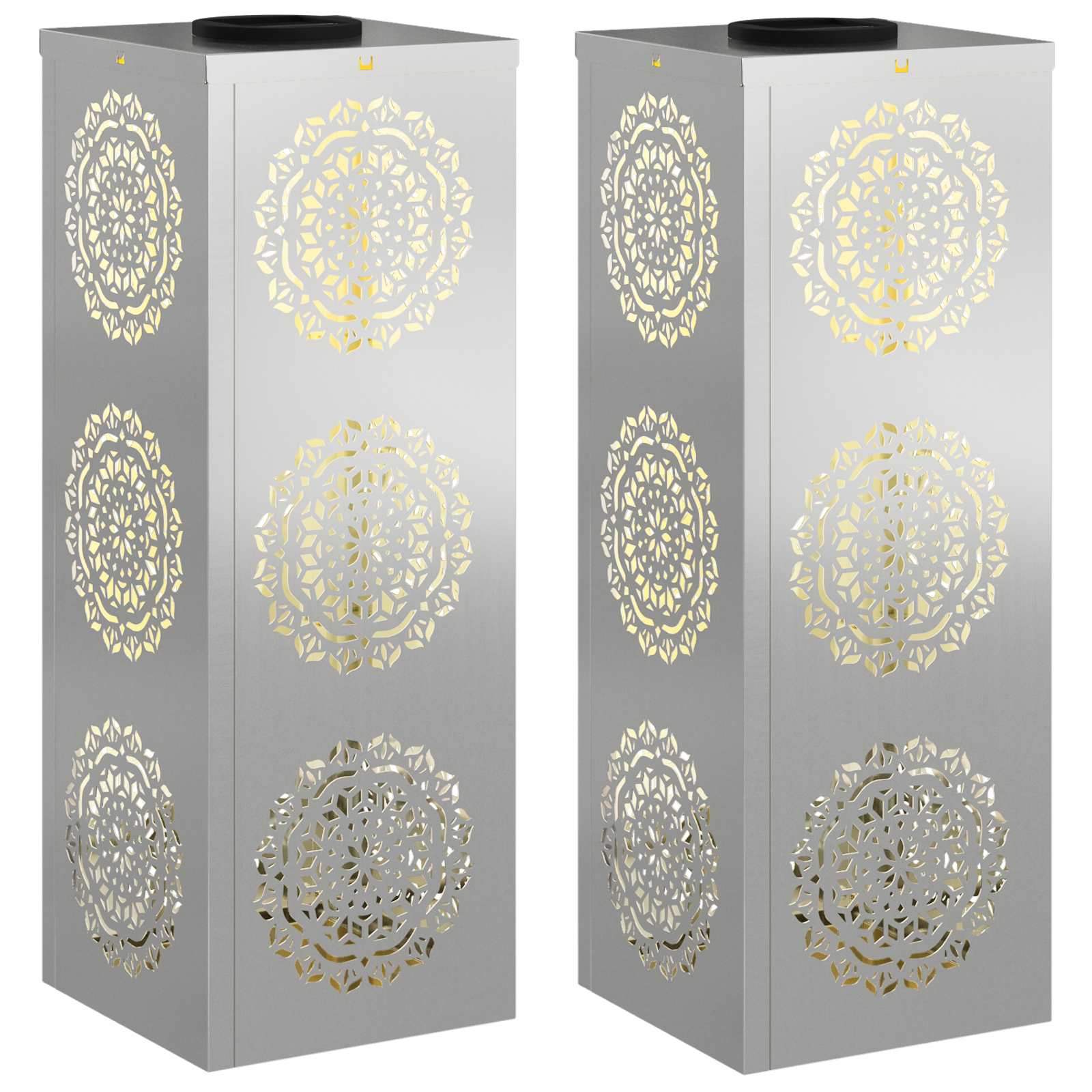 Faro LED solare per sentieri 2 pcs Zincato Zincato 879784