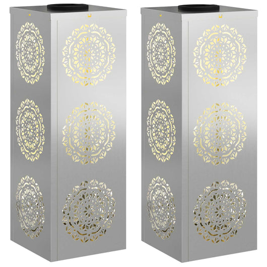 Faro LED solare per sentieri 2 pcs Zincato Zincato 879784