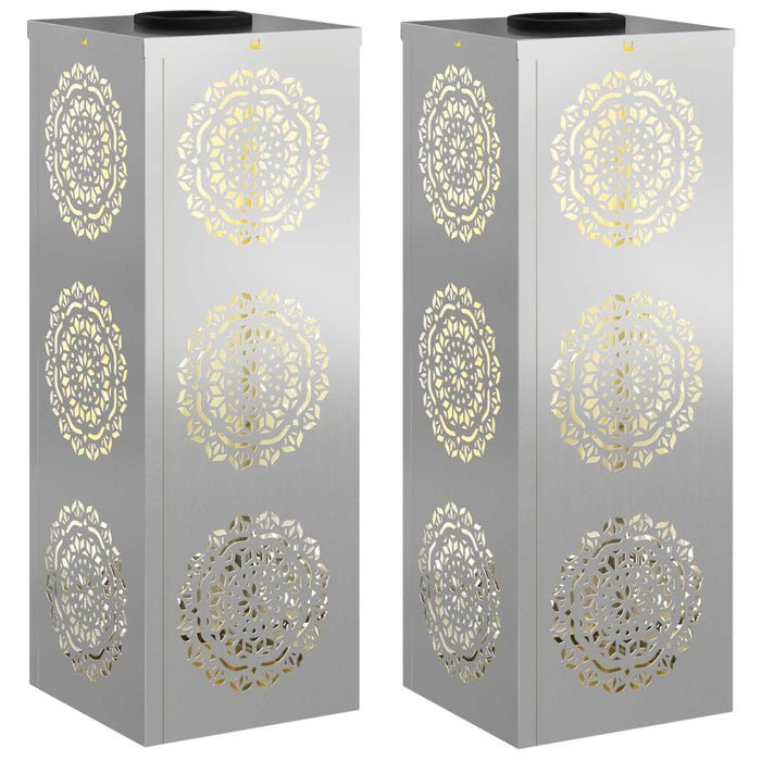 Faro LED solare per sentieri 2 pcs Zincato Zincato 879784