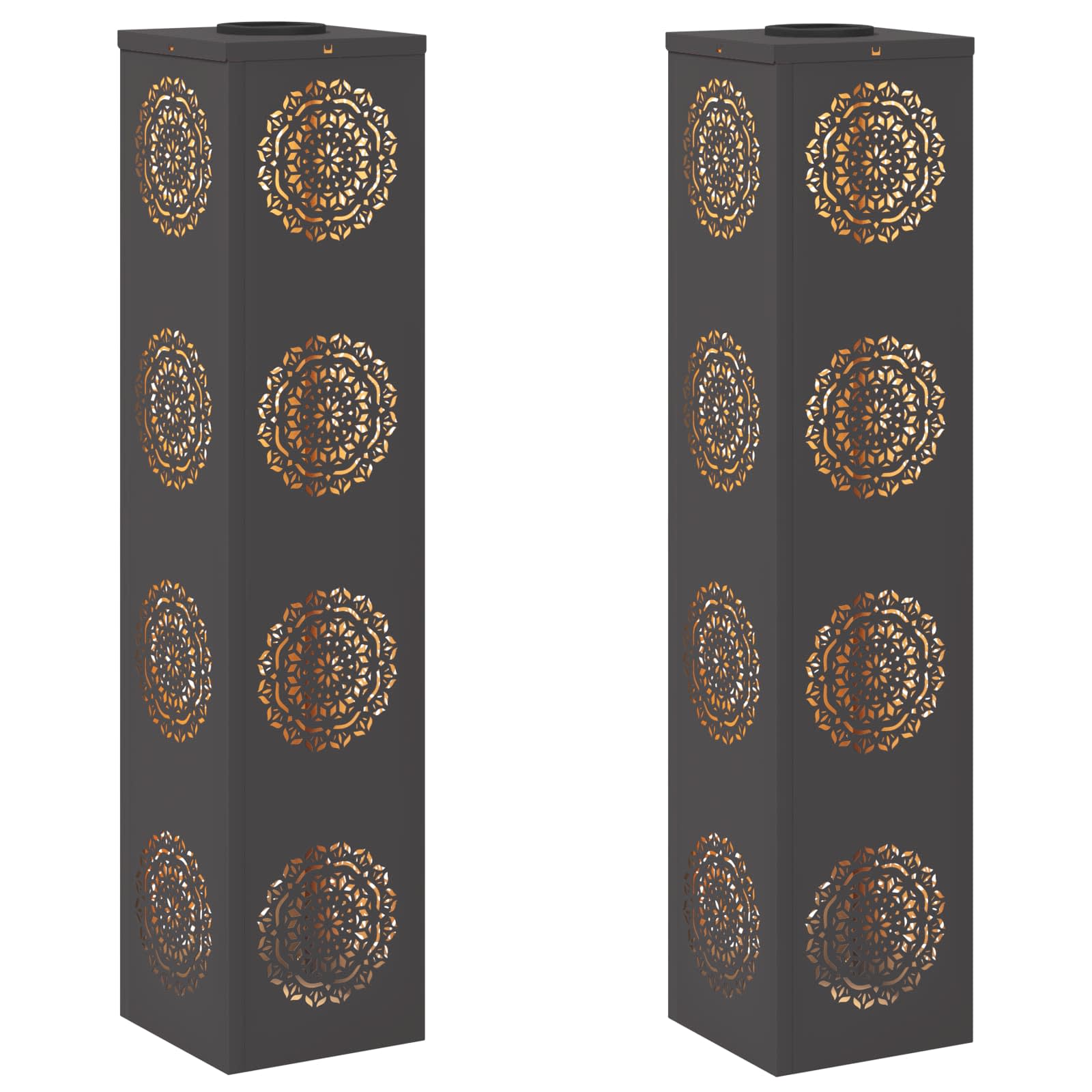 Faro LED solare per sentieri 2 pcs Nero 879786