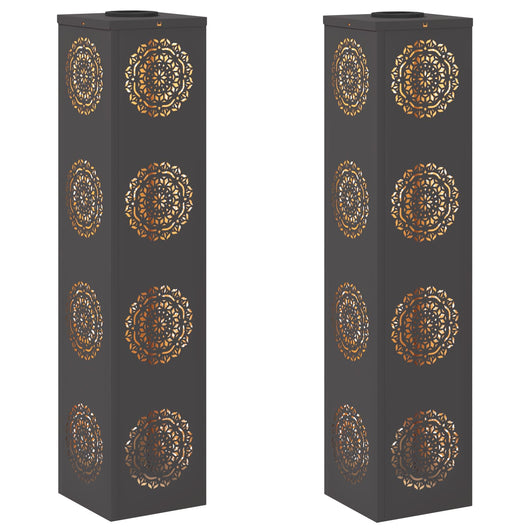 Faro LED solare per sentieri 2 pcs Nero 879786