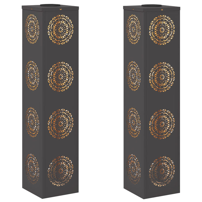 Faro LED solare per sentieri 2 pcs Nero 879786