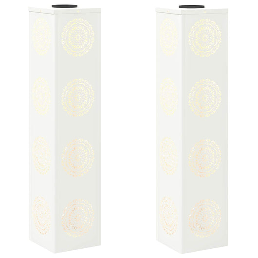 Faro LED solare per sentieri 2 pcs Bianco 879787