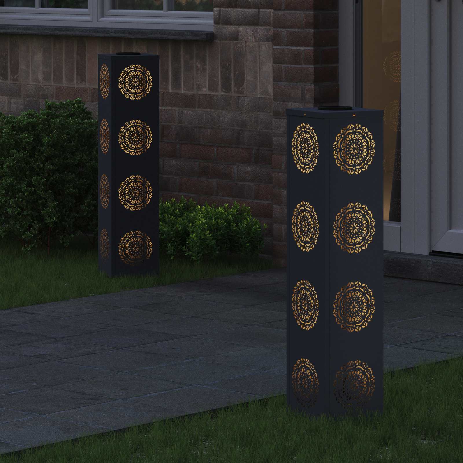 Faro LED solare per sentieri 2 pcs Antracite 879788