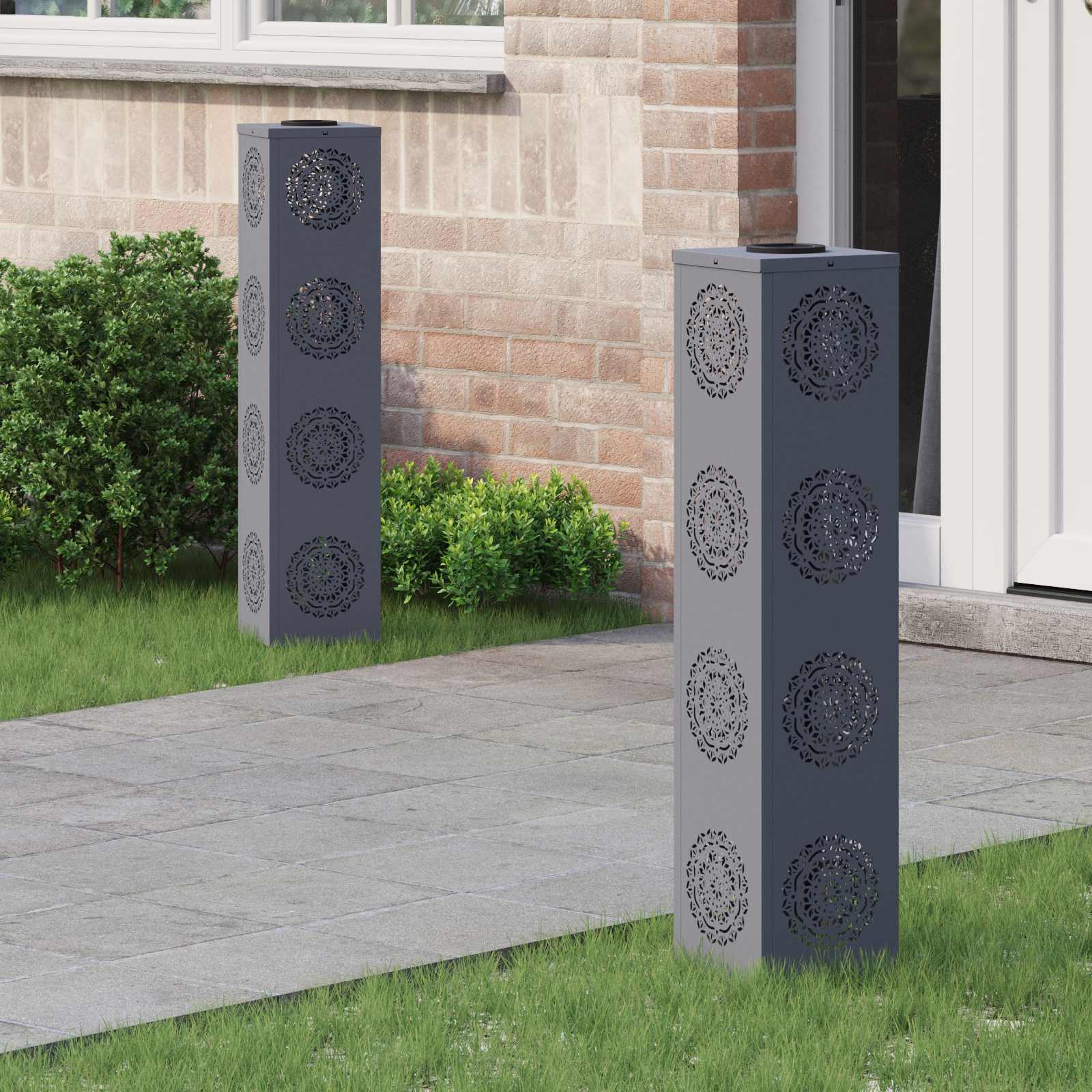 Faro LED solare per sentieri 2 pcs Antracite 879788