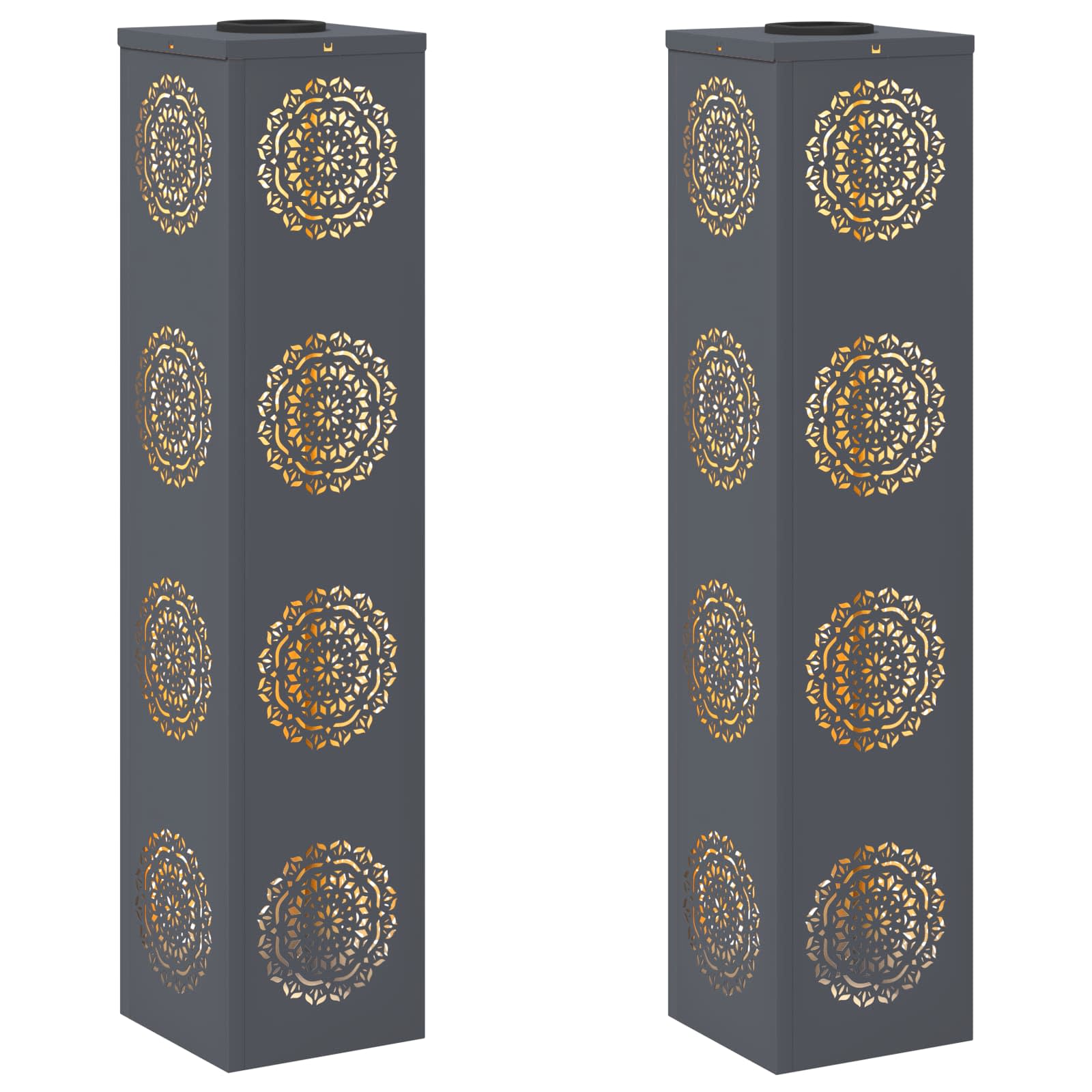 Faro LED solare per sentieri 2 pcs Antracite 879788