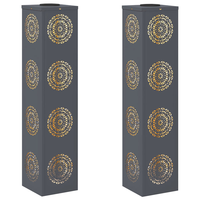 Faro LED solare per sentieri 2 pcs Antracite 879788