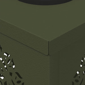 Faro LED solare per sentieri 2 pcs Verde oliva 879789