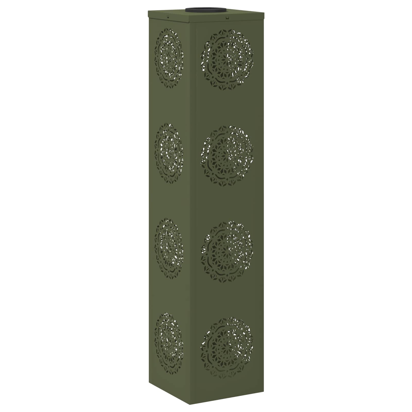 Faro LED solare per sentieri 2 pcs Verde oliva 879789