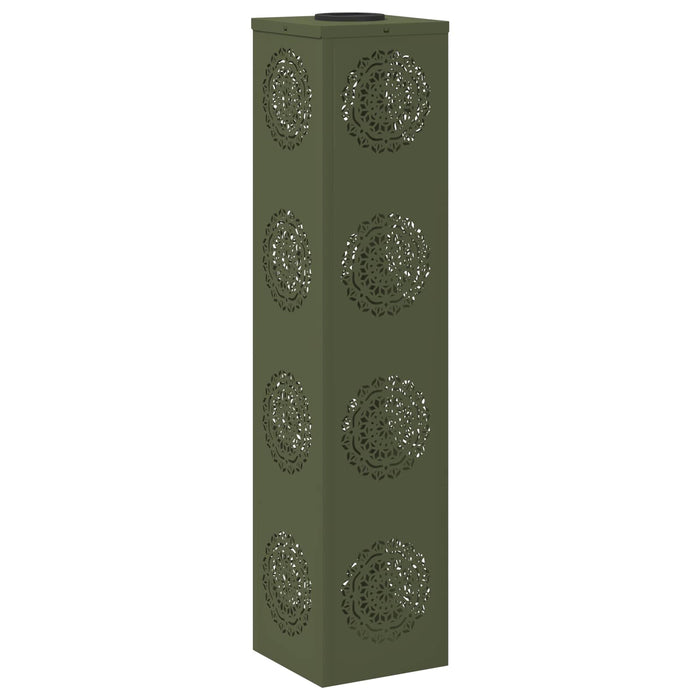 Faro LED solare per sentieri 2 pcs Verde oliva 879789