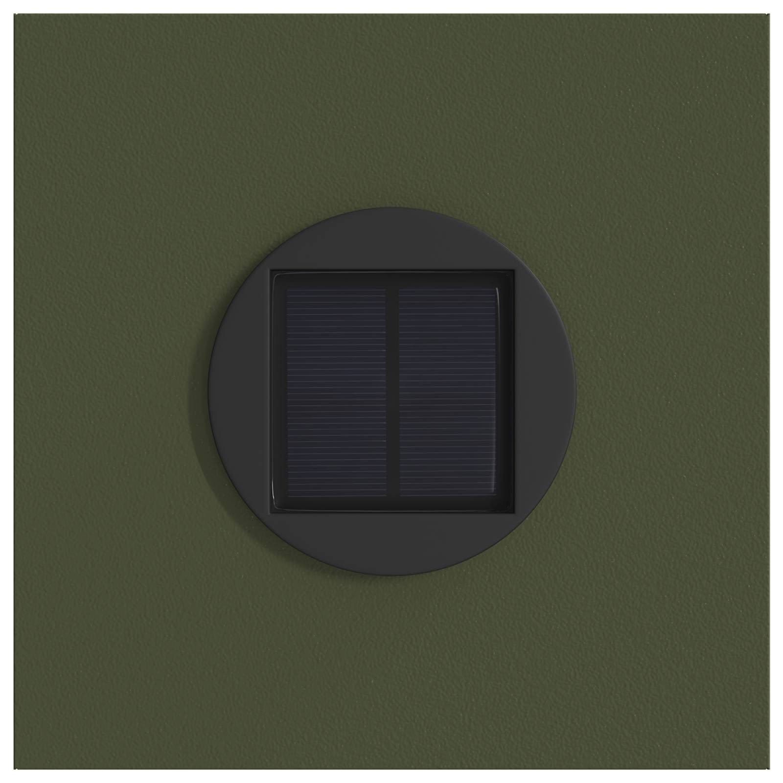 Faro LED solare per sentieri 2 pcs Verde oliva 879789