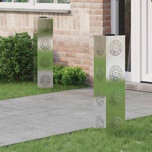 Faro LED solare per sentieri 2 pcs Acciaio inossidabile 879790