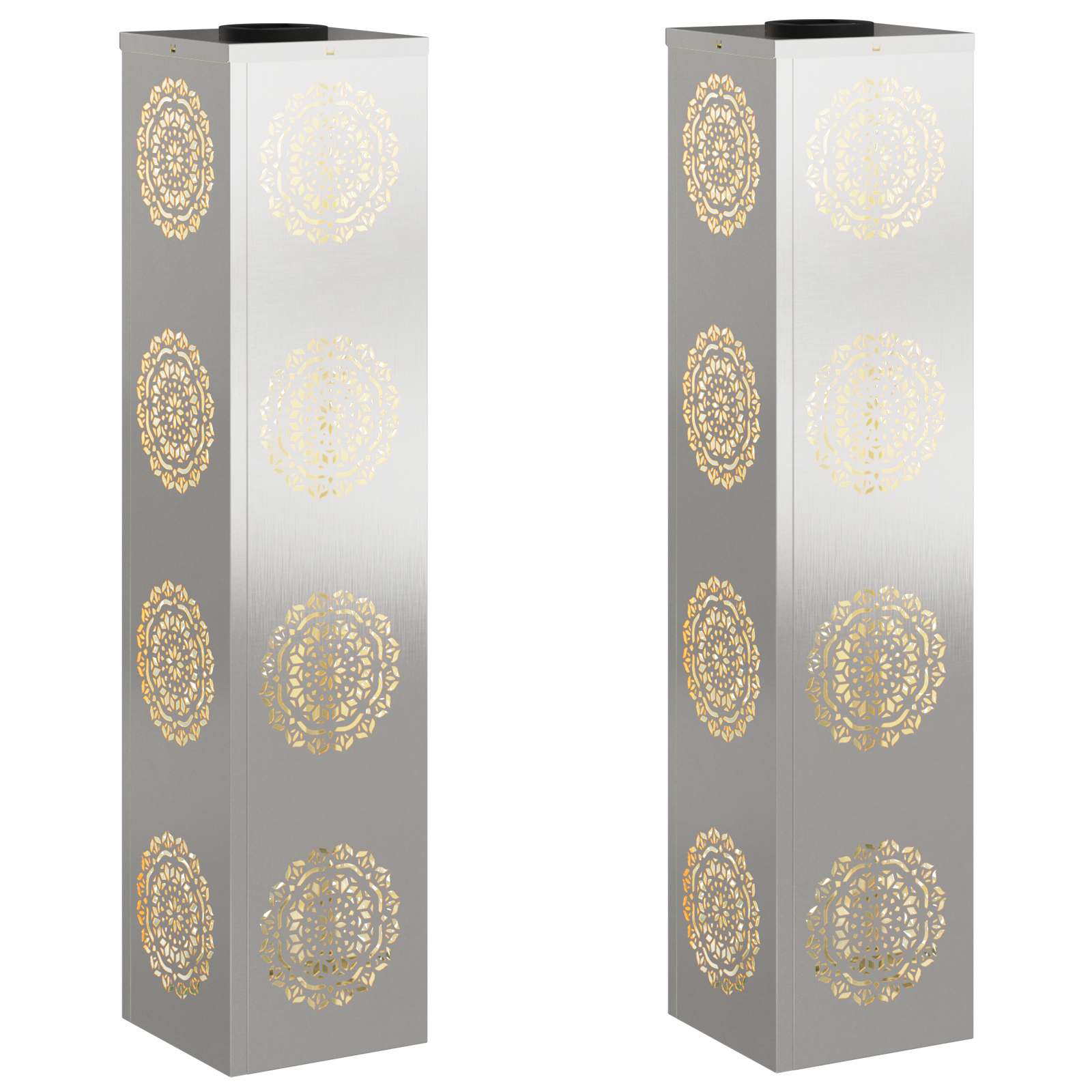 Faro LED solare per sentieri 2 pcs Acciaio inossidabile 879790