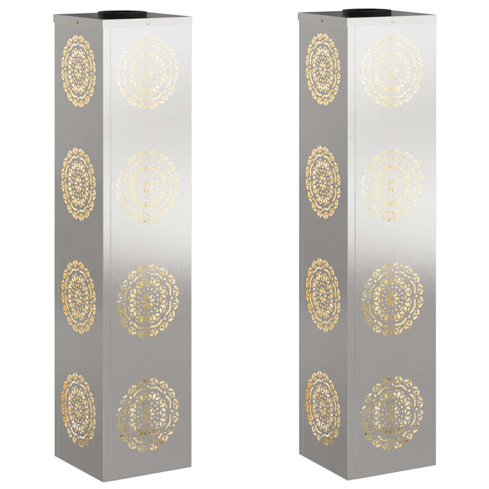 Faro LED solare per sentieri 2 pcs Acciaio inossidabile 879790