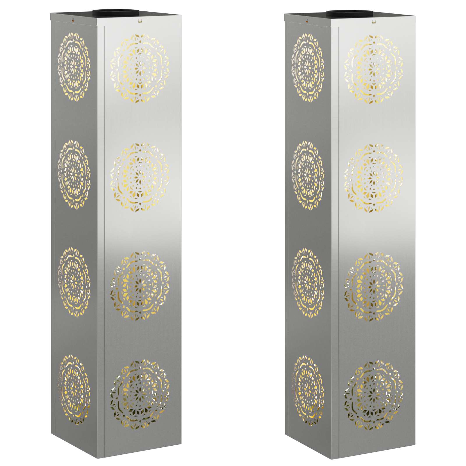 Faro LED solare per sentieri 2 pcs Zincato Zincato 879791