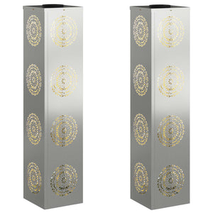 Faro LED solare per sentieri 2 pcs Zincato Zincato 879791