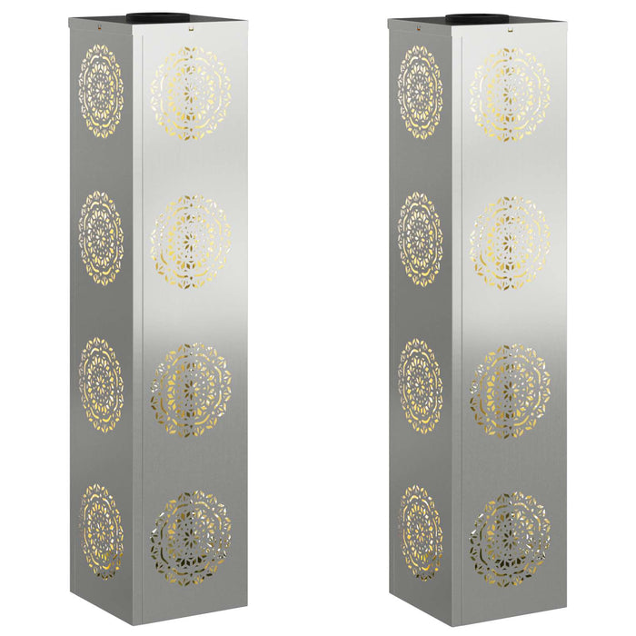 Faro LED solare per sentieri 2 pcs Zincato Zincato 879791