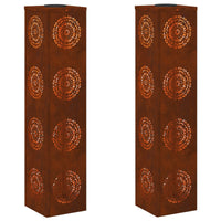 Faro LED solare per sentieri 2 pcs Acciaio Corten 879792