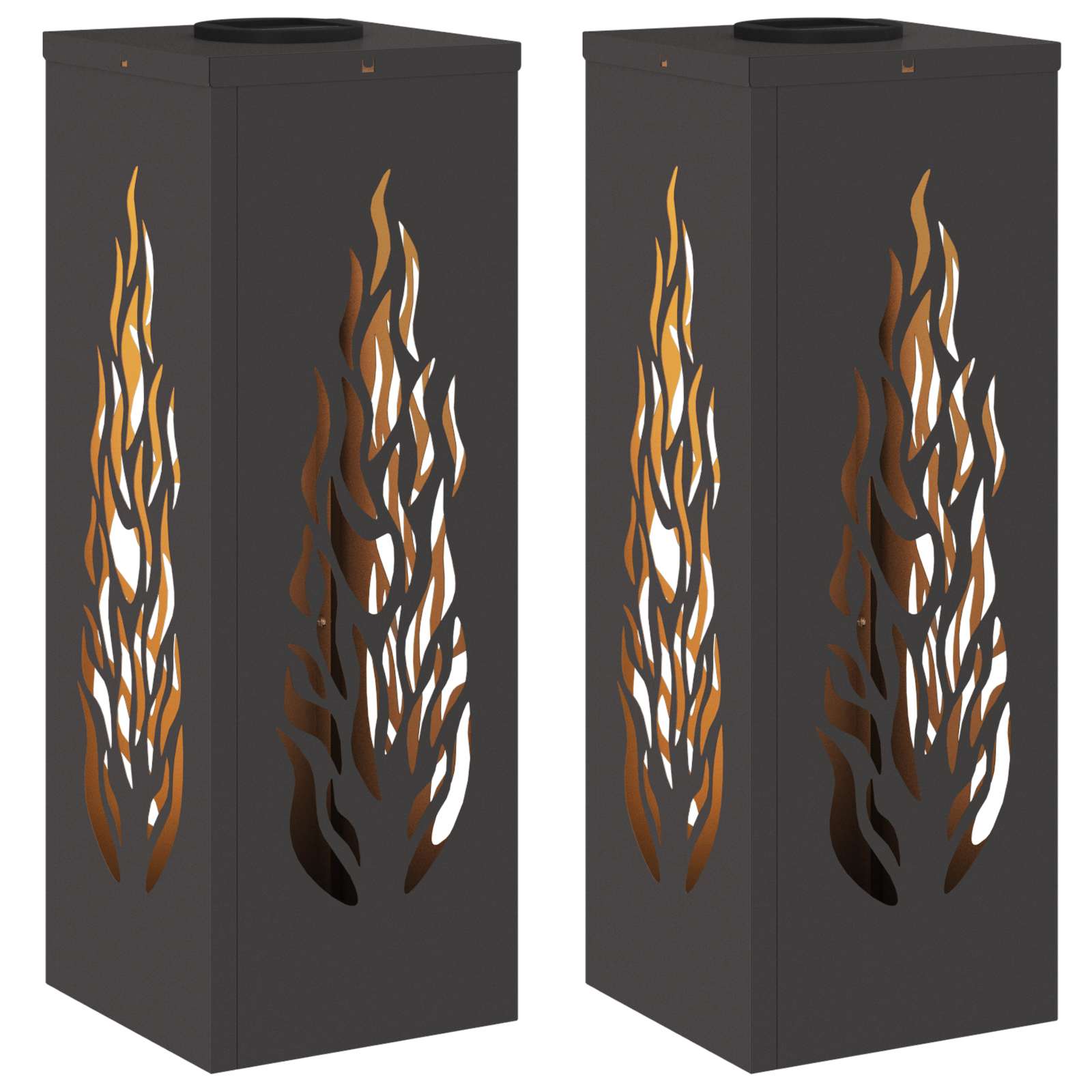 Faro LED solare per sentieri 2 pcs Nero 879793