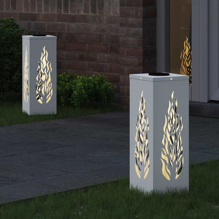 Faro LED solare per sentieri 2 pcs Bianco 879794