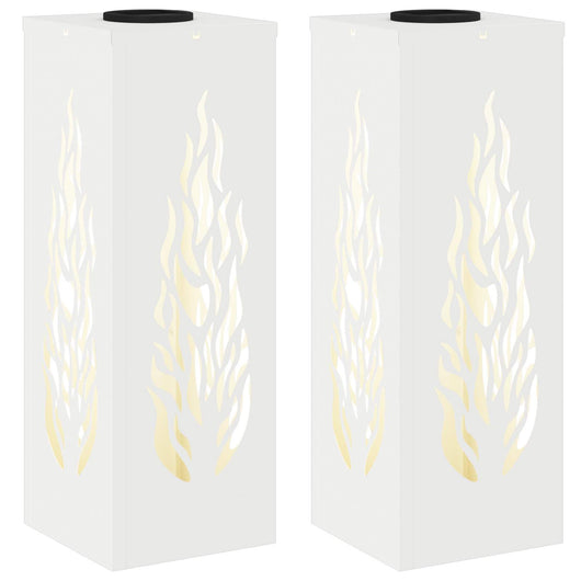 Faro LED solare per sentieri 2 pcs Bianco 879794