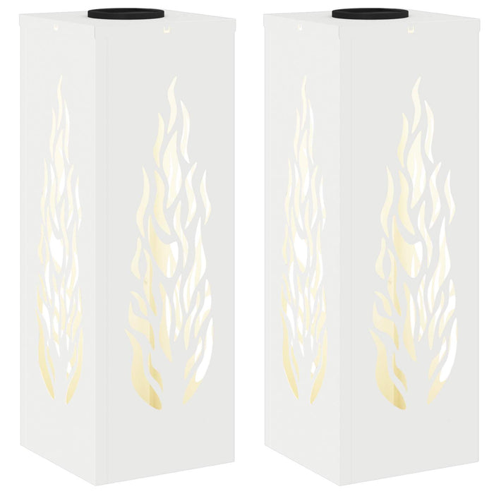 Faro LED solare per sentieri 2 pcs Bianco 879794