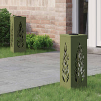 Faro LED solare per sentieri 2 pcs Verde oliva 879796