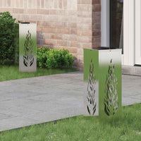 Faro LED solare per sentieri 2 pcs Acciaio inossidabile 879797