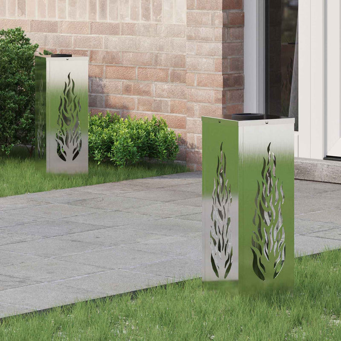 Faro LED solare per sentieri 2 pcs Acciaio inossidabile 879797