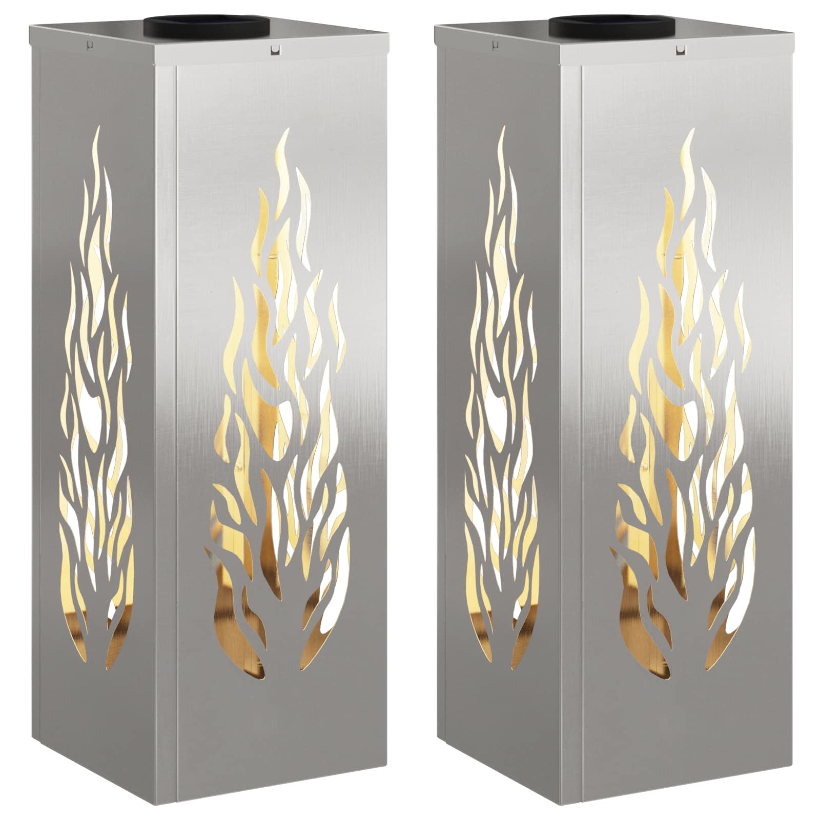 Faro LED solare per sentieri 2 pcs Acciaio inossidabile 879797