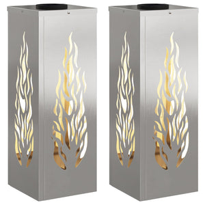 Faro LED solare per sentieri 2 pcs Acciaio inossidabile 879797