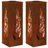 Faro LED solare per sentieri 2 pcs Acciaio Corten 879799