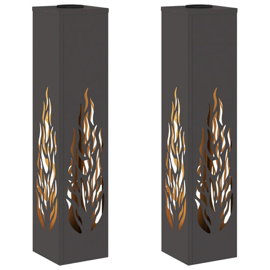 Faro LED solare per sentieri 2 pcs Nero 879800